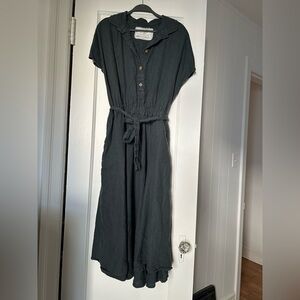 Not Perfect Linen Button Down Midi Dress